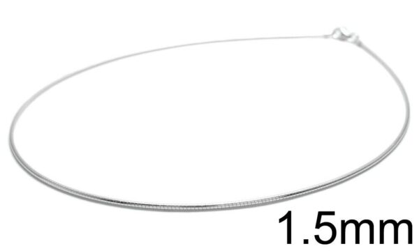 A sterling silver chain with a 1 5mm diameter.