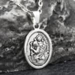 St john the baptist silver pendant necklace.