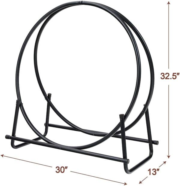 A black ring with measurements on it.