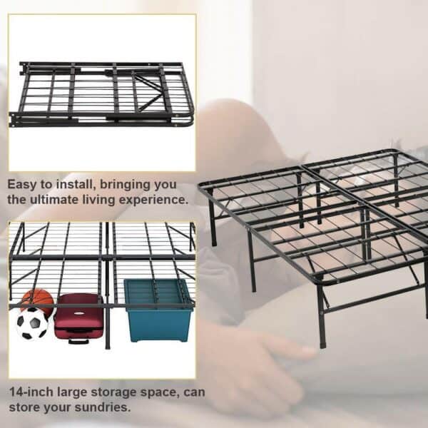 A collage of a bed frame.