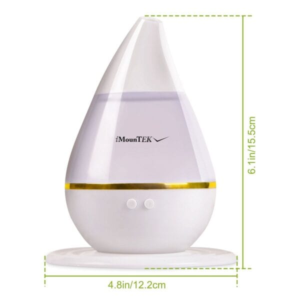 A white and gold humidifier.