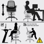 A diagram showing how to use an office chair.