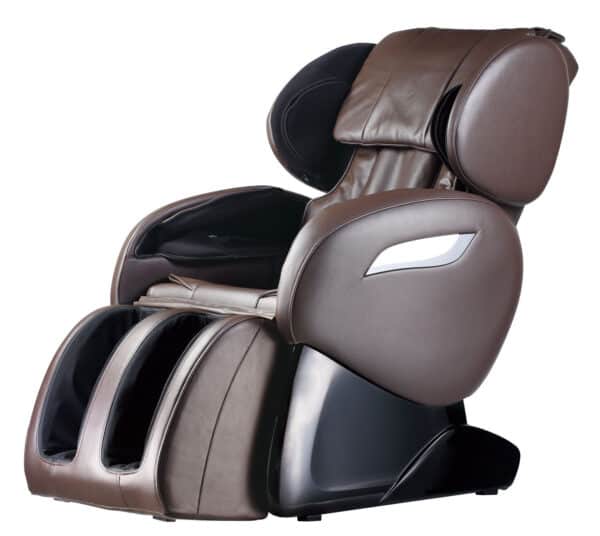 An image of a massage chair with a foot rest.
