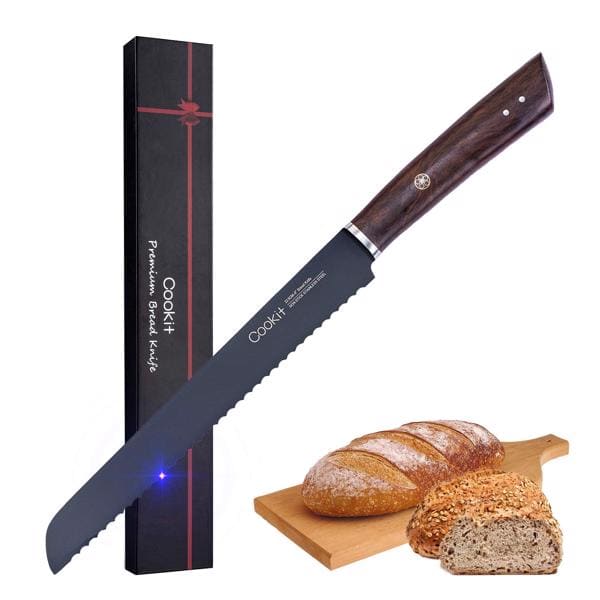 Cookit 9 Inches Bread Knife Serrated Edge High Carbon Stainless Steel 1