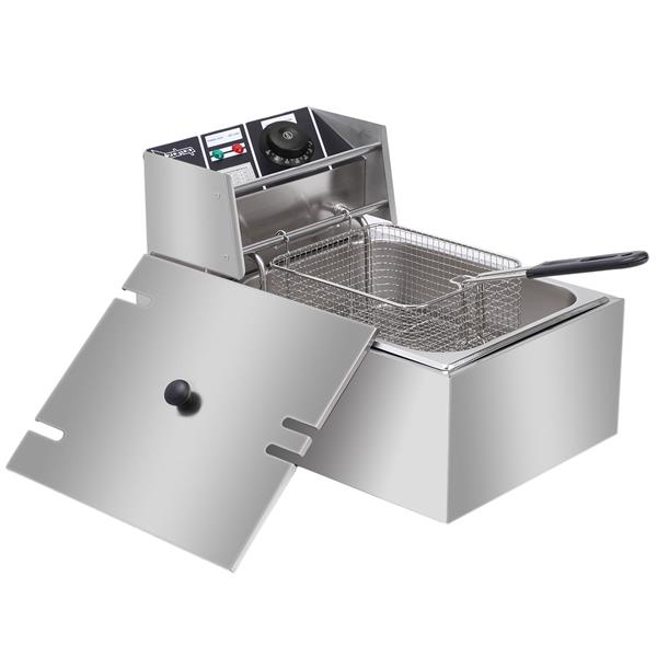 EH81 6L Stainless Steel Single Cylinder Electric Fryer 2500W 3