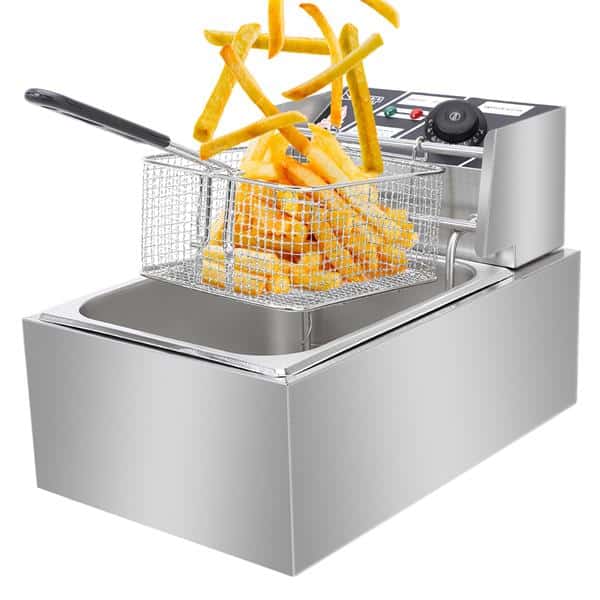 EH81 6L Stainless Steel Single Cylinder Electric Fryer 2500W 4