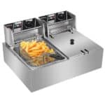 Stainless Steel Double Cylinder Electric Fryer 5000W