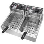 Stainless Steel Double Cylinder Electric Fryer 5000W