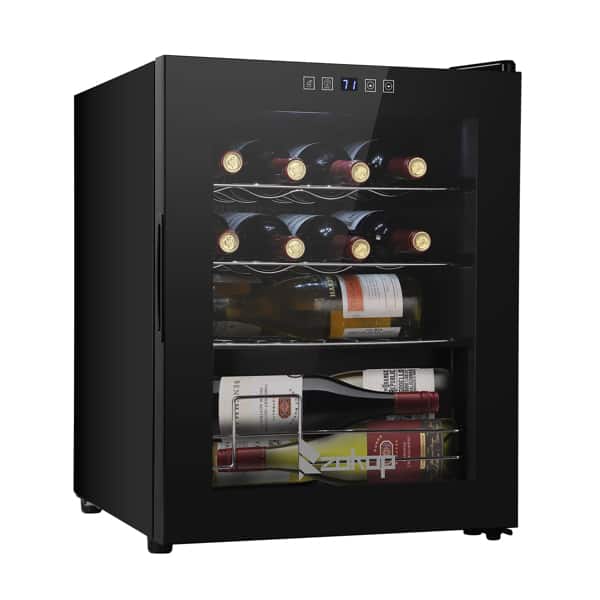 ZOKOP 1.7cu.ft 16 Bottle Electronic Wine Cabinet Cold Rolled Door 1