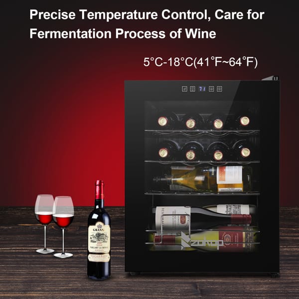 ZOKOP 1.7cu.ft 16 Bottle Electronic Wine Cabinet Cold Rolled Door 4