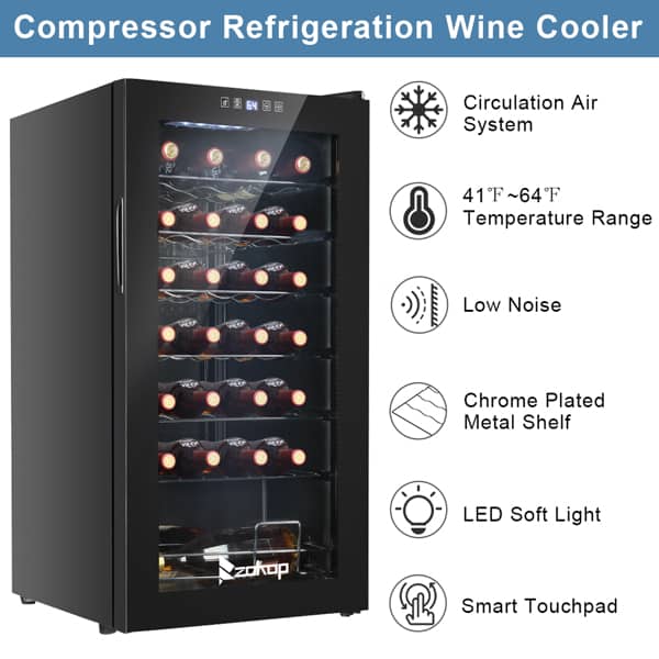 ZOKOP Compressor Wine Cooler Black 4