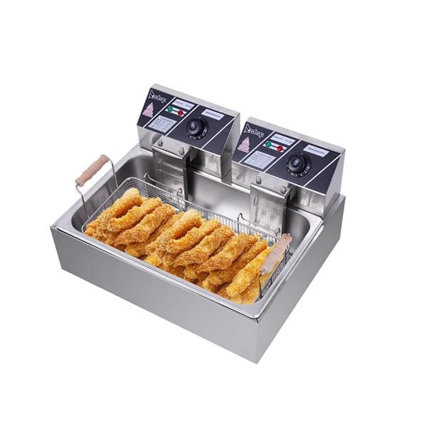 Zokop Stainless Steel Large Single-Cylinder Electric Fryer 5000W