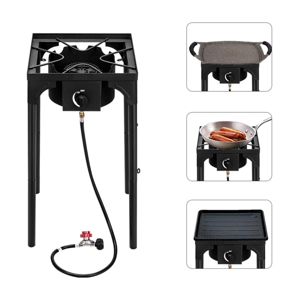 Zokop Outdoor Camp Stove Gas Cooker Portable Cast Iron Cooking Burner 3