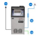 Zokop Stainless Steel Transparent Cover Commercial Ice Machine