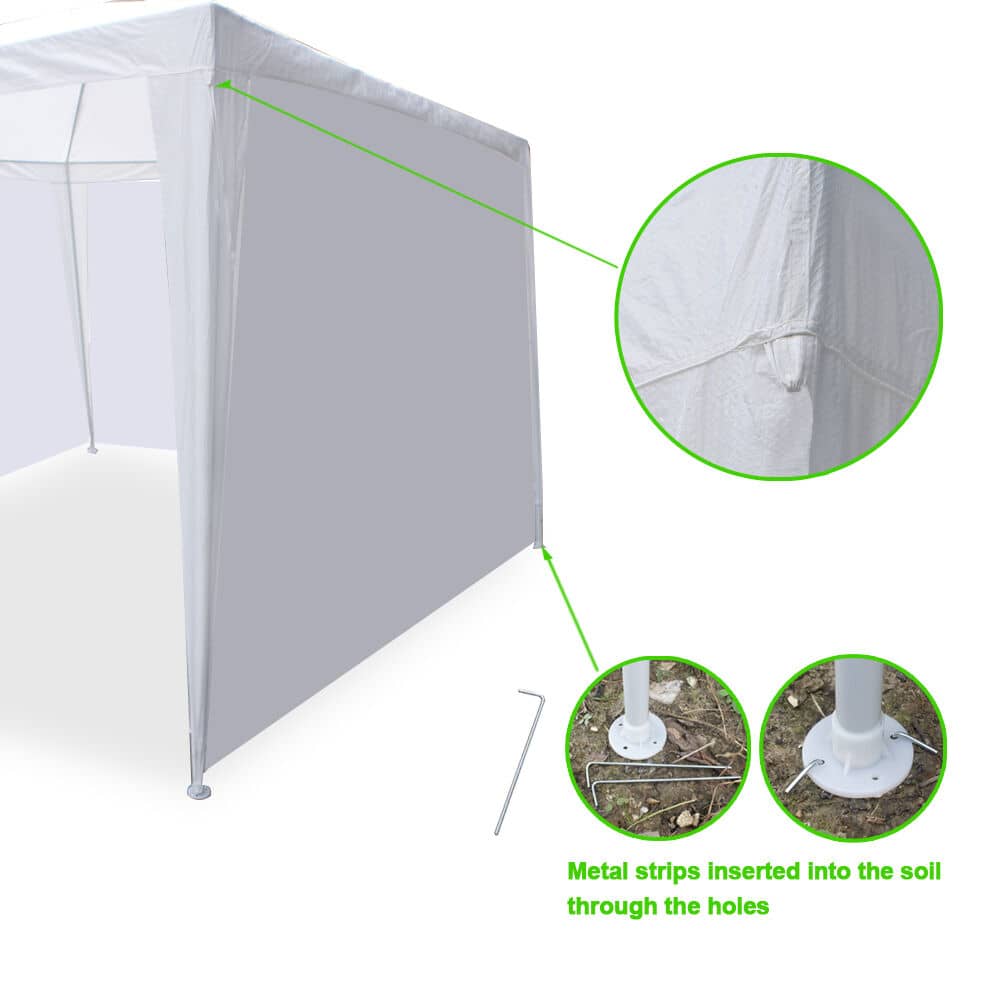 An image of a white gazebo tent with instructions.