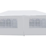 A white gazebo with windows on a white background.