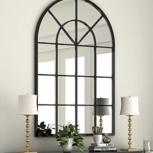 Black Frame Arched Window On A Wall