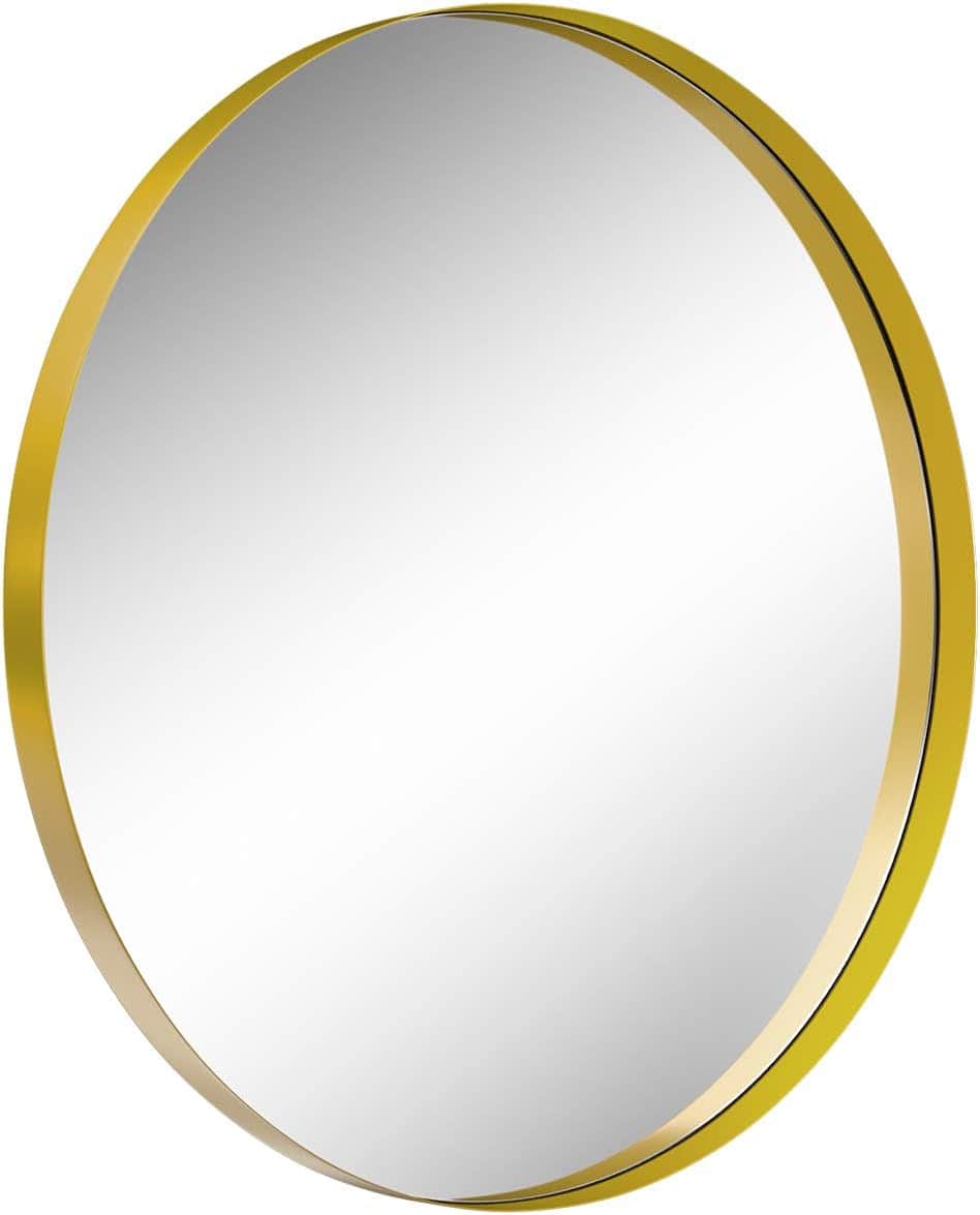 NXHOME Circle Metal Frame Wall Mirror Bathroom Decorative Wall Mounted Round Mirror 18 Inches Gold Vanity Mirror for Living Room Bedroom 2