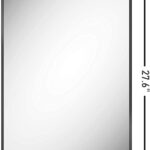 24 x 36 Inch Rectangle Metal Frame Wall Mirror Black Frame Decorative Mirrors with rounded corners and dimensions labeled: width 18.1 inches and height 27.6 inches.