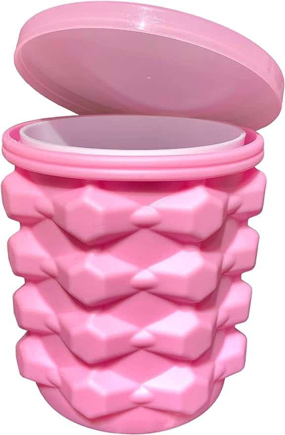 Pink Silicone Ice Cube Bucket