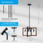 Diagram detailing a Modern 1-Light Semi-Flush Mount Ceiling Light Vintage Close to Ceiling Light Fixtures with Clear Glass Shade configuration including dimensions and flexibility for flat and sloped ceilings with rotation angles.