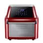 A red ZOKOP 120V 16 L Air Fryer 1800W Claret-Red countertop convection oven with a digital display showing a temperature of 370 degrees and touch controls.