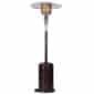 Outdoor Gas Heater 88 Inches Tall Premium Standing Patio Heater with a metallic finish, featuring a visible flame under a heat reflector, mounted on an 88 inches tall wheeled base.