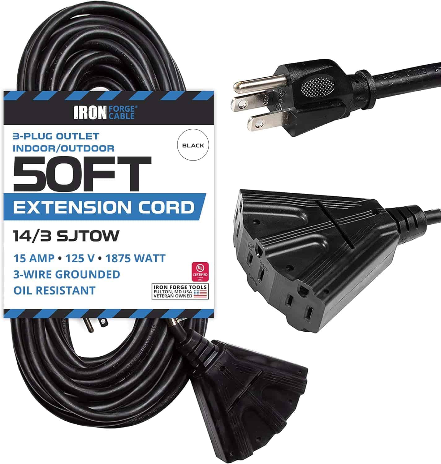 50-Ft-Black-Oil-Resistant-Extension-Cord-with-3-Electrical-Power-Outlets-for-Farms-and-Ranches-14-3-SJTOW-Heavy-Duty-Outdoor-Cable-with-3-Prong-Grounded-Plug-for-Safety