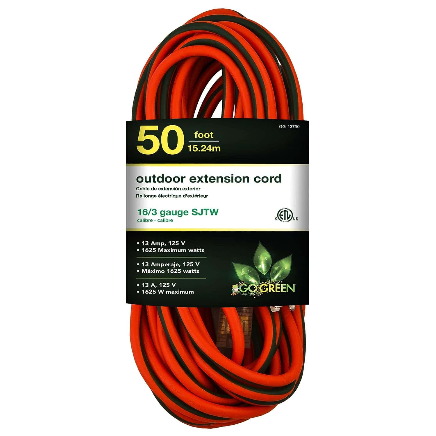 Go Green Power Inc. (GG-14050) 12/3 SJTW Outdoor Extension Cord Lighted End 50 ft