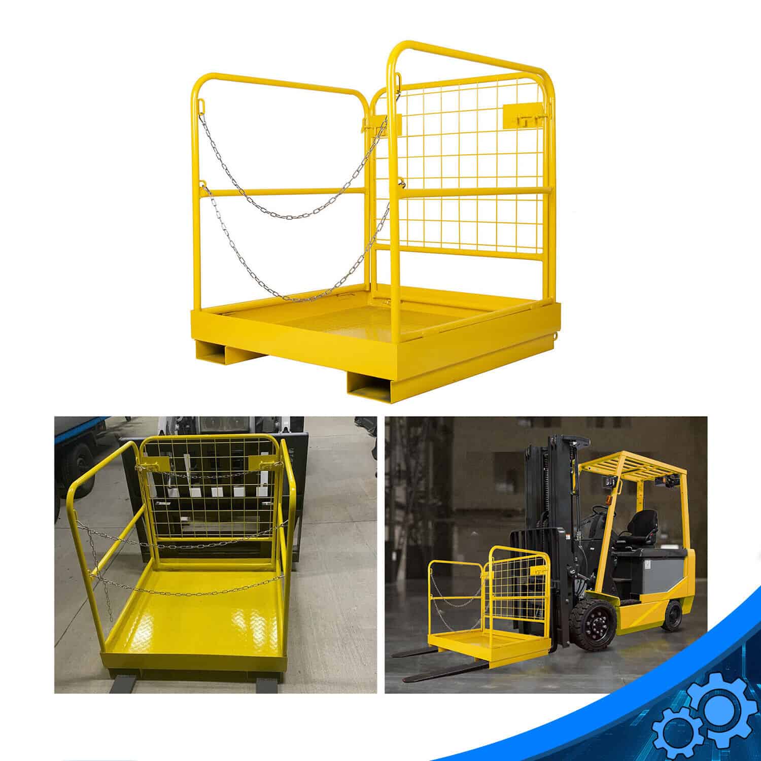 Heavy Duty Forklift Safety Cage Work Platform Basket Durable 1100lbs 1