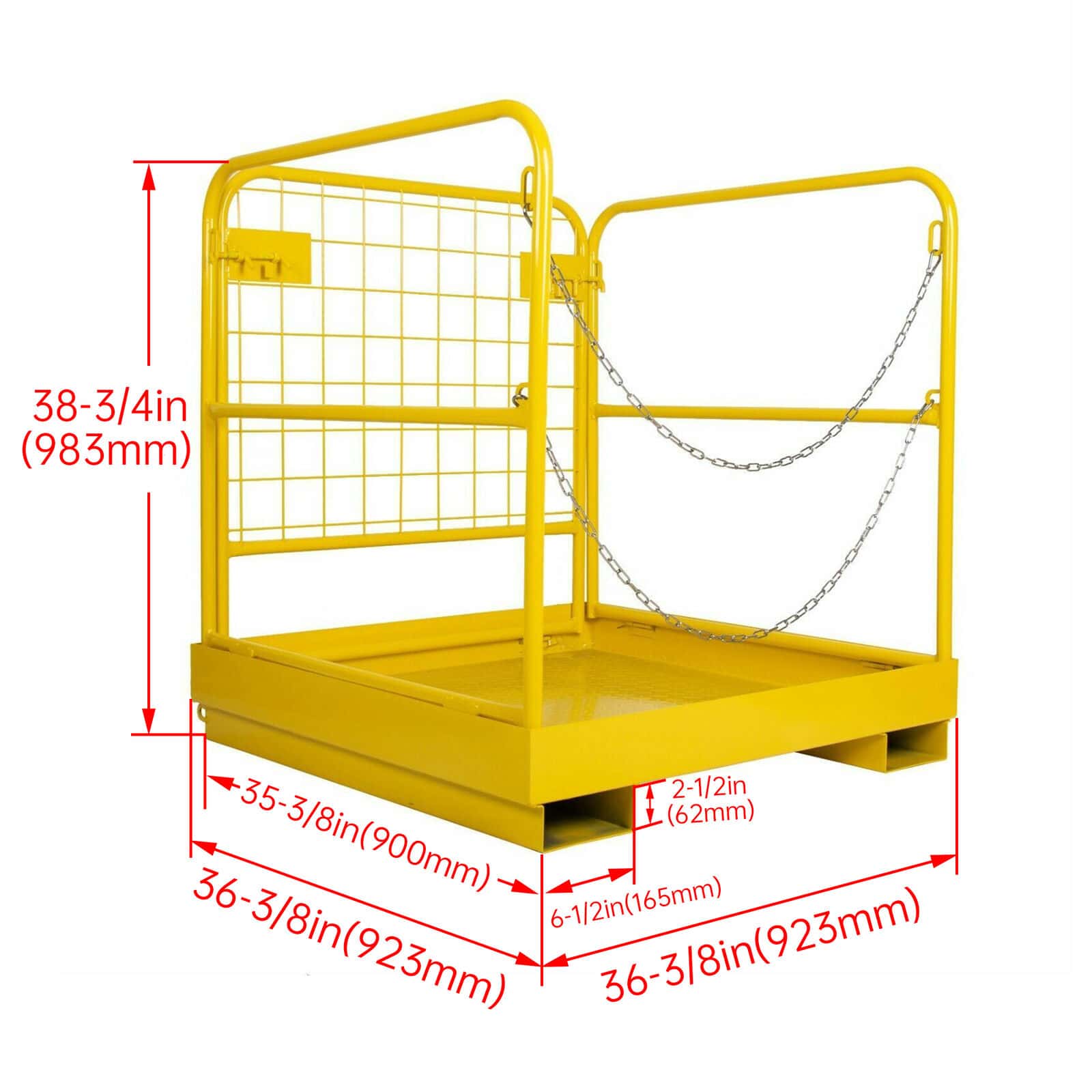 Heavy Duty Forklift Safety Cage Work Platform Basket Durable 1100lbs 2