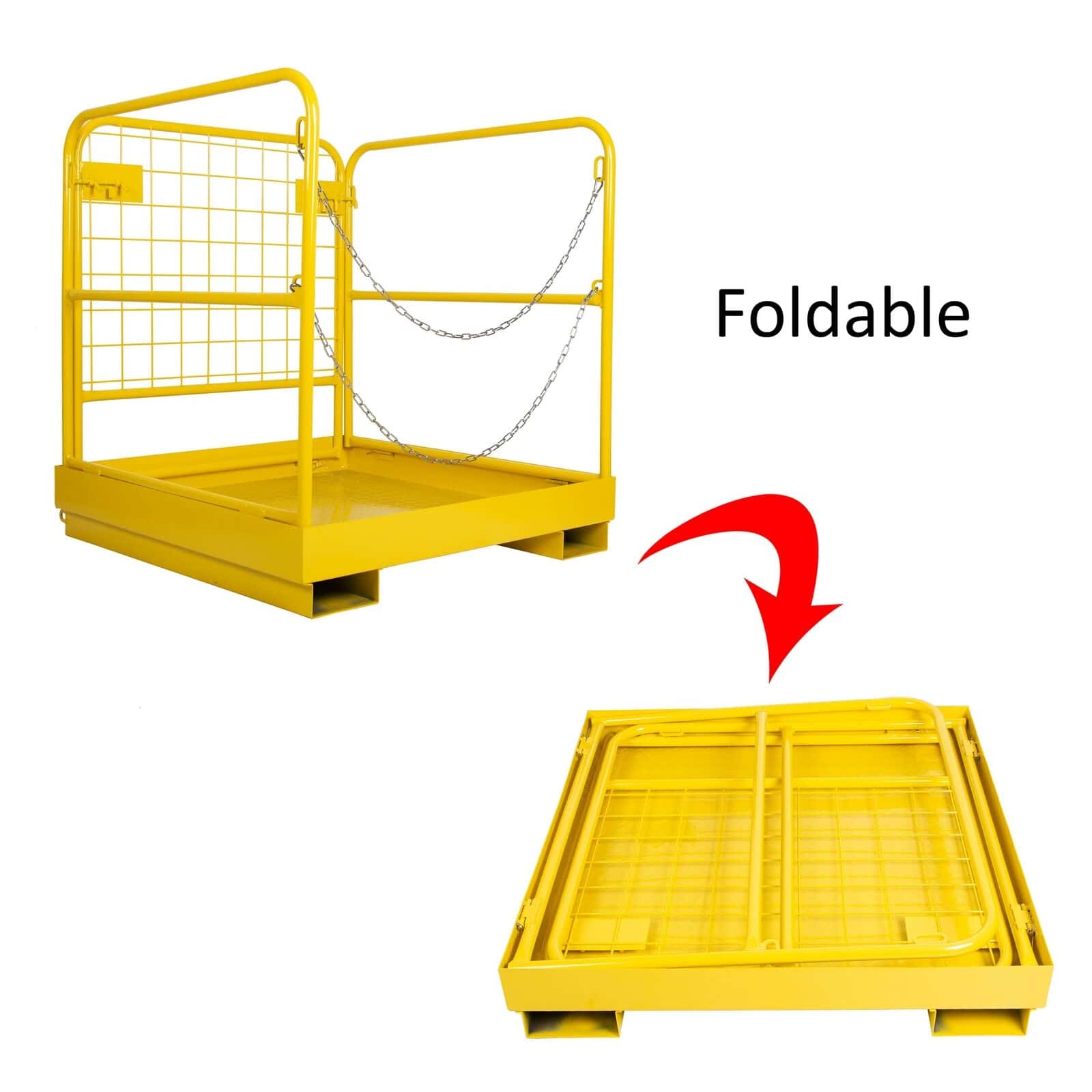 Heavy Duty Forklift Safety Cage Work Platform Basket Durable 1100lbs 4