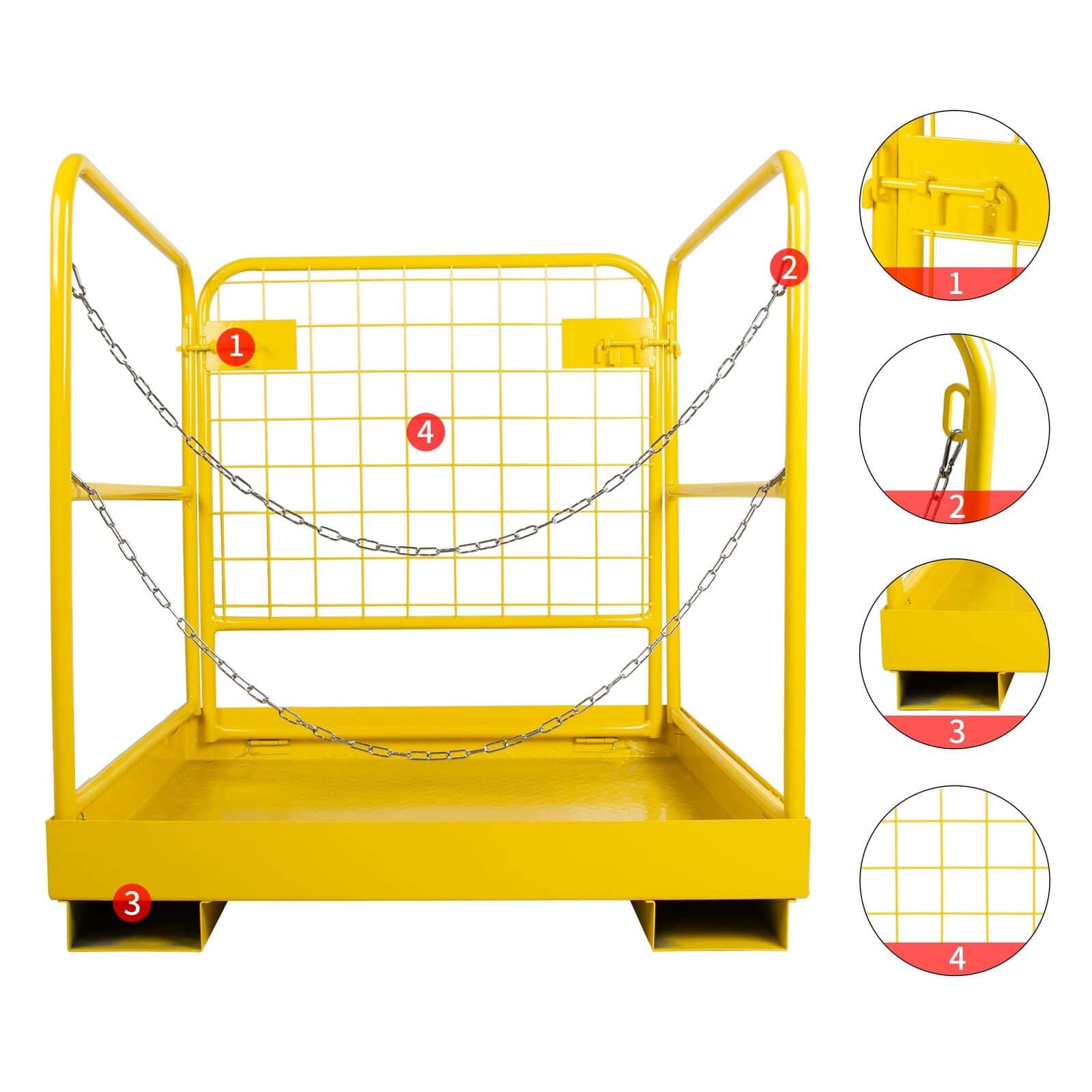 Heavy Duty Forklift Safety Cage Work Platform Basket Durable 1100lbs 5
