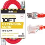 IRON-FORGE-12-Gauge-Extension-Cord-10-Ft-Lighted-Plug-12-AWG-Heavy-Duty-Extension-Cord-with-3-Prong-Construction-Grade-Red-Outdoor-Cord-12-3-SJTW-15AMP-Great-for-Major-Appliances-US-Veteran-Owned