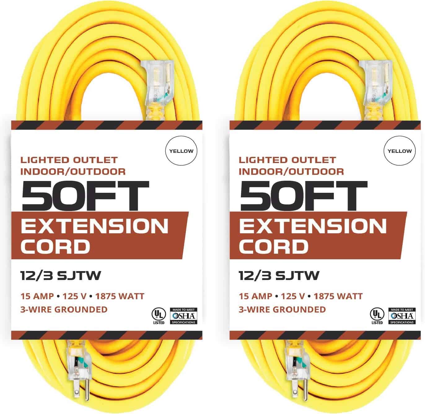 IRON-FORGE-CABLE-2-Pack-of-50-Ft-Outdoor-Extension-Cords-12-3-SJTW-Heavy-Duty-Yellow-3-Prong-Extension-Cable-15-AMP-Great-for-Garden-and-Major-Appliances