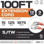 Iron-Forge-12-Gauge-Outdoor-Extension-Cord-100-Ft-with-Lighted-End12-3-Heavy-Duty-Extension-Cable-with-3-Prong-Grounded-Plug-SJTW-Weatherproof-Long