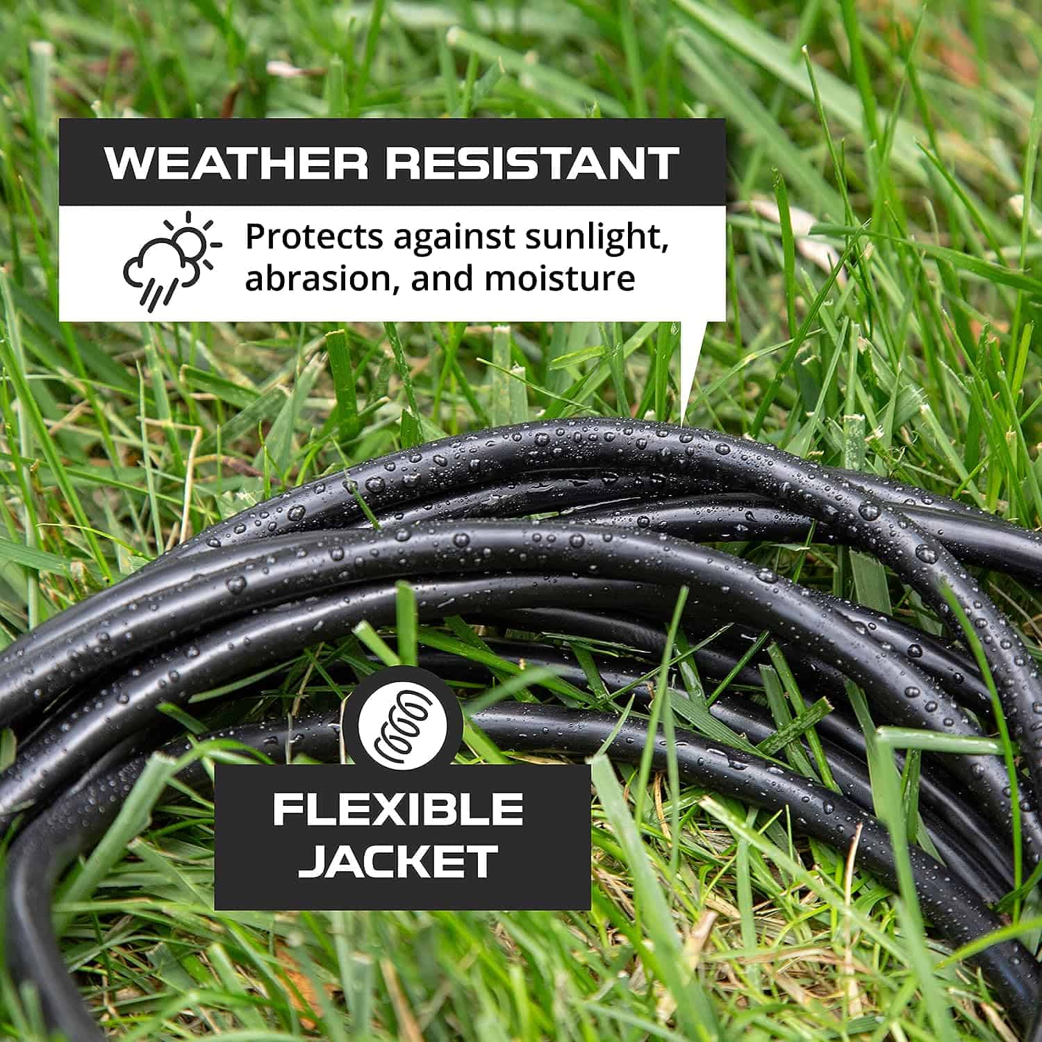 Iron Forge 50 Ft Extension Cord 16 3 Black 50 Foot Extension Cord Indoor Outdoor Use 3 Prong Weatherproof Exterior Extension Cord Great for Garden 5