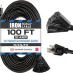 Iron-Forge-Cable-100ft-Extension-Cord-with-3-Outlet-16-3-Weatherproof-100-ft-Black-Extension-Cord-with-Multiple-Outlets-3-Prong-for-Landscaping-Lawn