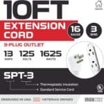 10-Ft-Extension-Cord-with-3-Electrical-Power-Outlet-16-3-Durable-White-Cable