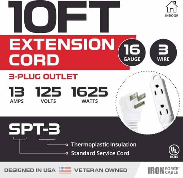 10-Ft-Extension-Cord-with-3-Electrical-Power-Outlet-16-3-Durable-White-Cable
