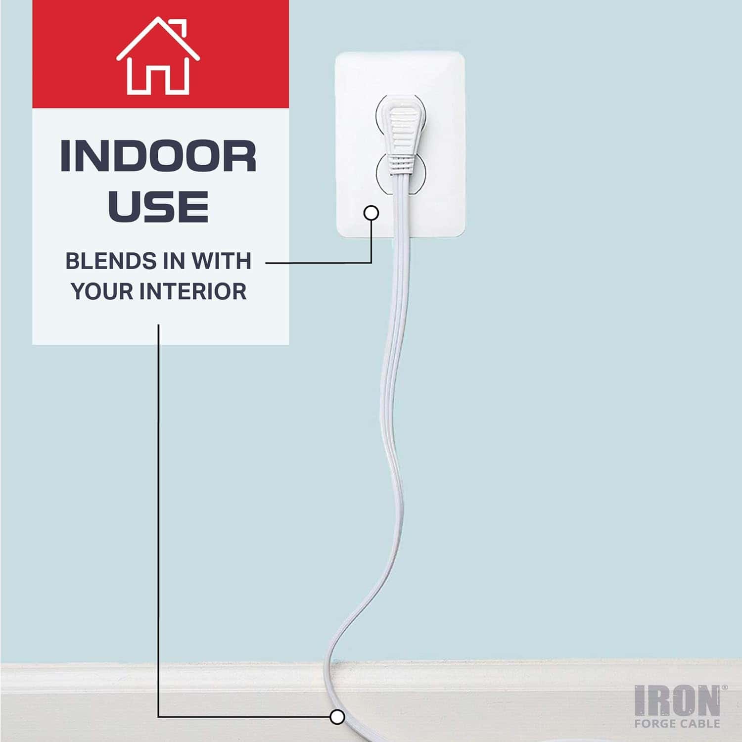 10 Ft Extension Cord with 3 Electrical Power Outlet – 16 3 Durable White Cable 4