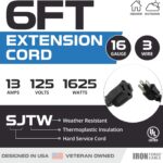 2-Pack-of-6-Ft-Outdoor-Extension-Cords-16-3-Heavy-Duty-Black-Extension-Cord-Pack-