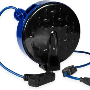 30Ft-Retractable-Extension-Cord-Reel-with-Breaker-Switch-3-Electrical-Power-Outlets-16-3-SJTW-Durable-Blue-Cable-Perfect-for-Hanging-from-Your-Garage-Ceiling