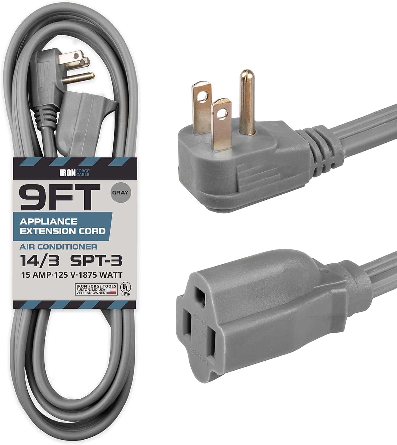 9-Ft-Appliance-Extension-Cord-Heavy-Duty-Gray-14-Gauge-3-Prong-SPT-3-Cable-for-Air-Conditioner-or-Refrigerator