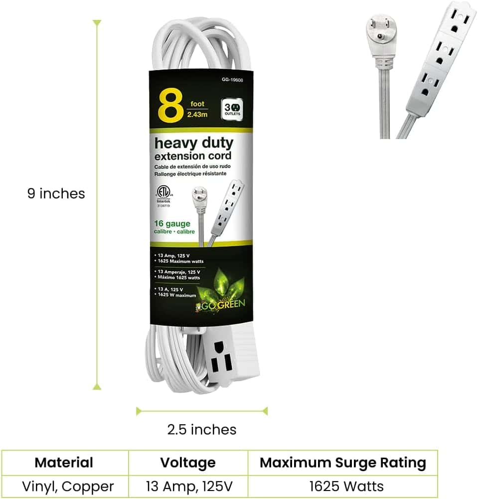 GoGreen-Power-GG-19608-16-3-8-3-Outlet-Extension-Cord-White-8-Ft-Cord