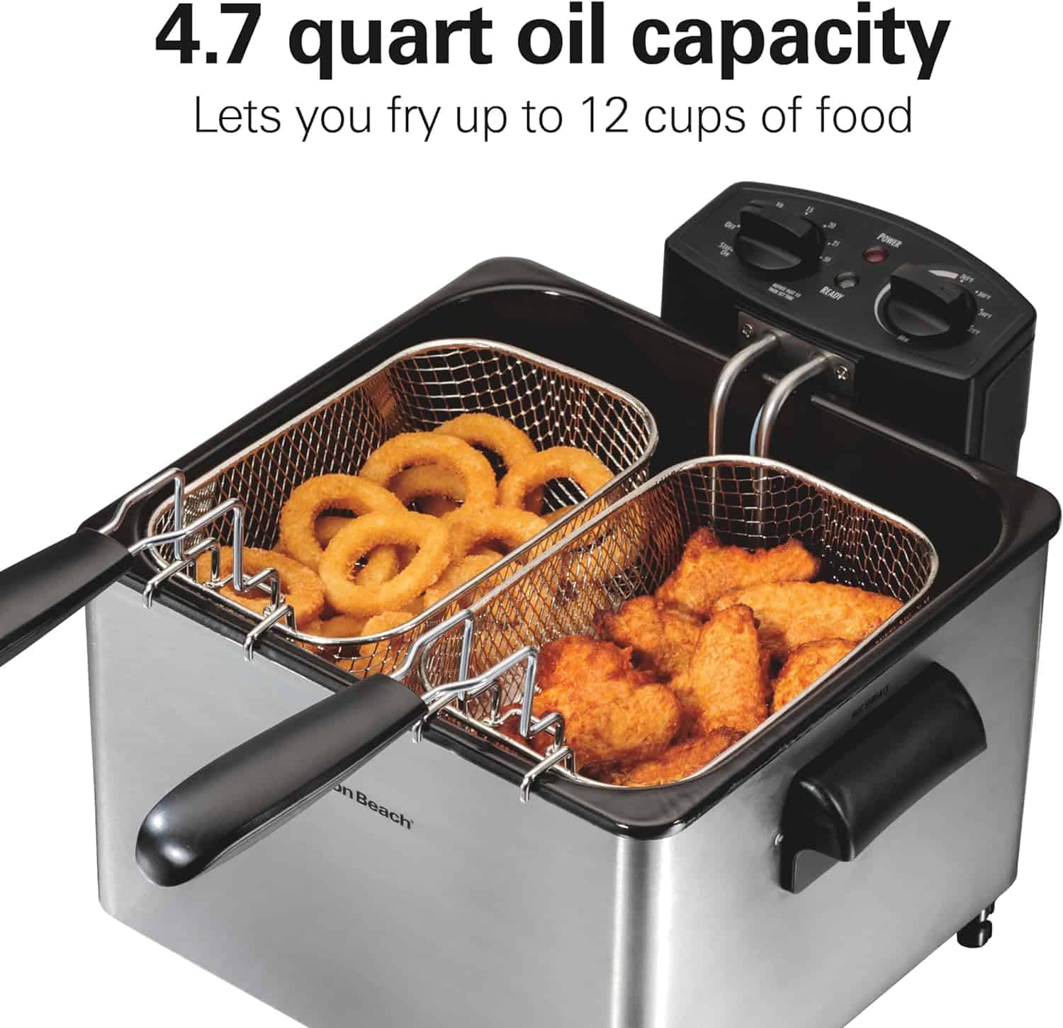 Hamilton-Beach-Deep-Fryer-with-2-Frying-Baskets-19-Cups-4.5-Liters-Oil-Capacity-Lid-with-View-Window-Professional-Style-Electric-1800-Watts-Stainless-Steel-35036