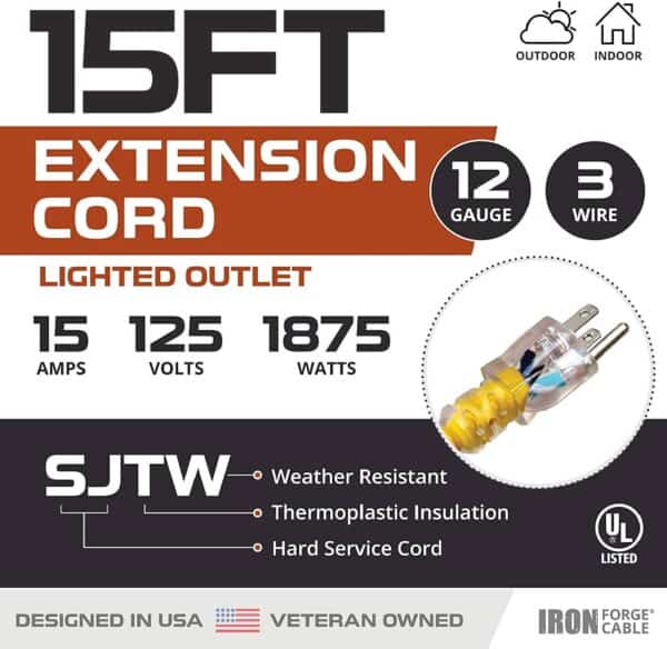 IRON-FORGE-CABLE-15-Foot-Lighted-Outdoor-Extension-Cord-12-3-SJTW-Heavy-Duty-Yellow-Extension-Cable-with-3-Prong-Grounded-Plug-for-Safety-15-AMP-Great-for-Garden-and-Major-Appliances