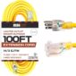 Iron-Forge-Cable-14-Gauge-Extension-Cord-100-Ft-Appliance-Heavy-Duty-Extension-Cord-100-Foot-3-Prong-Lighted-Plug-14-3-Weatherproof-Yellow-Outdoor-Electrical-Cable-SJTW-13-Amp-US-Veteran-Owned