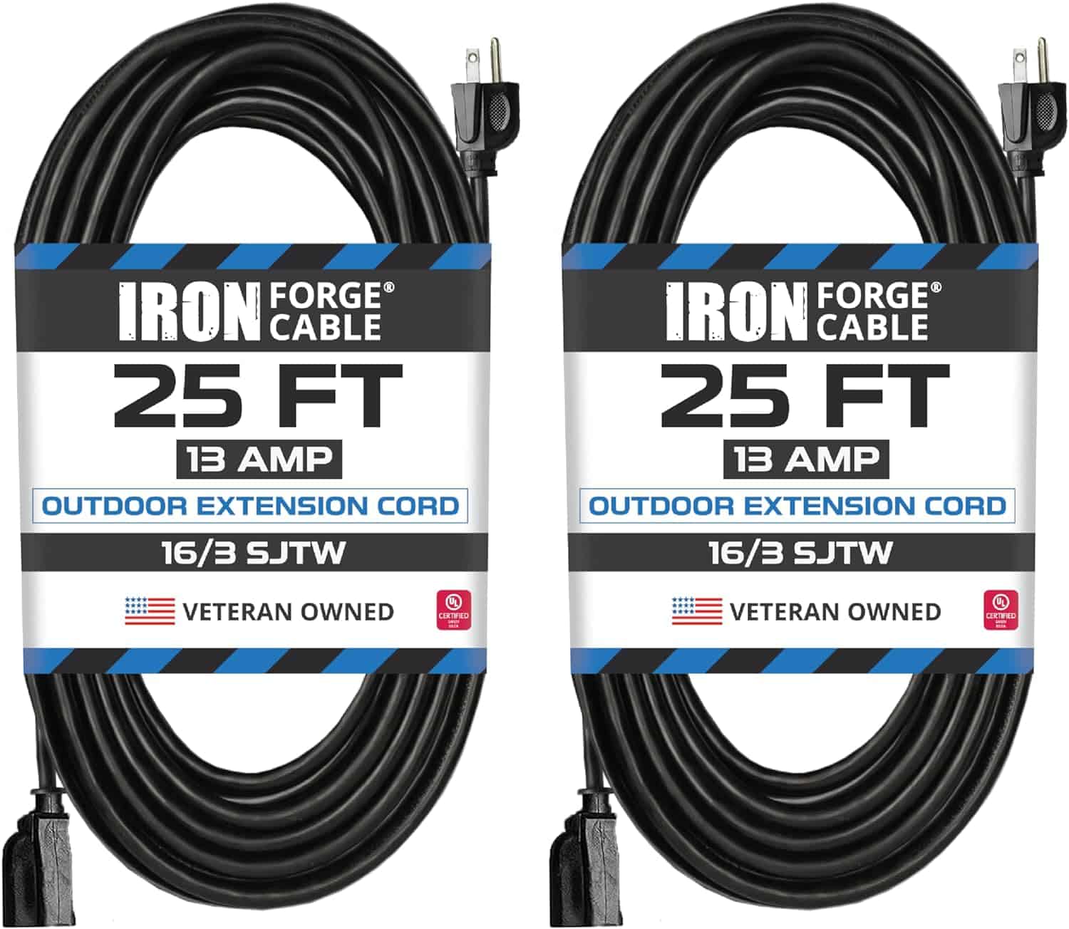 Iron-Forge-Cable-2-Pack-25-Ft-Extension-Cord-16-3-Black-25-Foot-Extension-Cord-Indoor-Outdoor-Use-3-Prong-Multipack-Weatherproof-Extension-Cord-Gr
