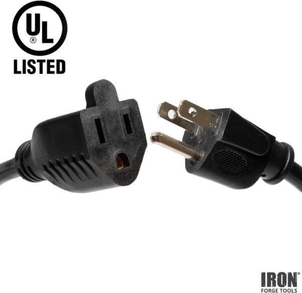 Iron-Forge-Cable-2-Pack-Extension-Cord-3-Feet-16-AWG-3-Foot-Black-Extension-Cord-Indoor-Outdoor-Use-3-Prong-Multipack-Weatherproof-Exterior-Extension-Cord-Great-for-Gardens-Landscaping-Lawn-Mower